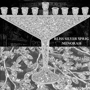 Image of Bliss Sprig Silver and Crystal Menorah