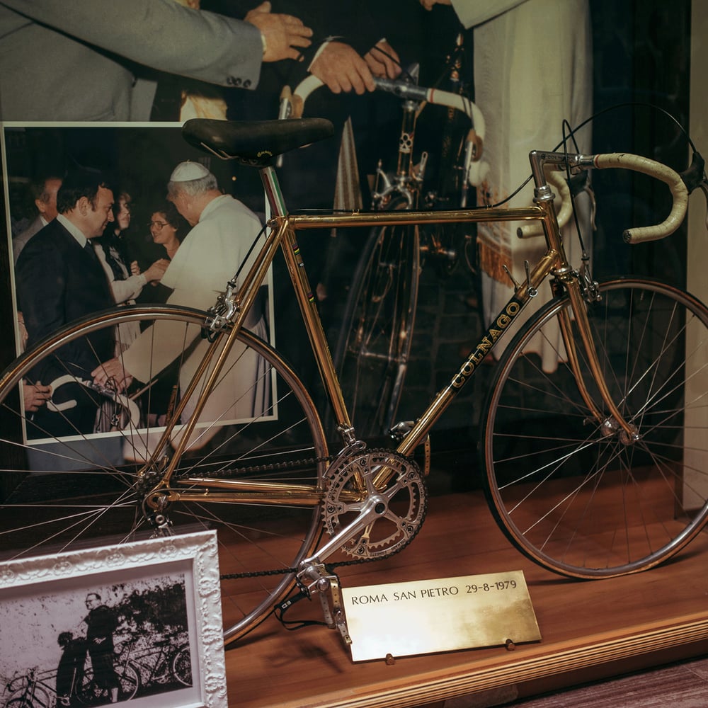 Original display poster Colnago Oro with Pope John Paul II 