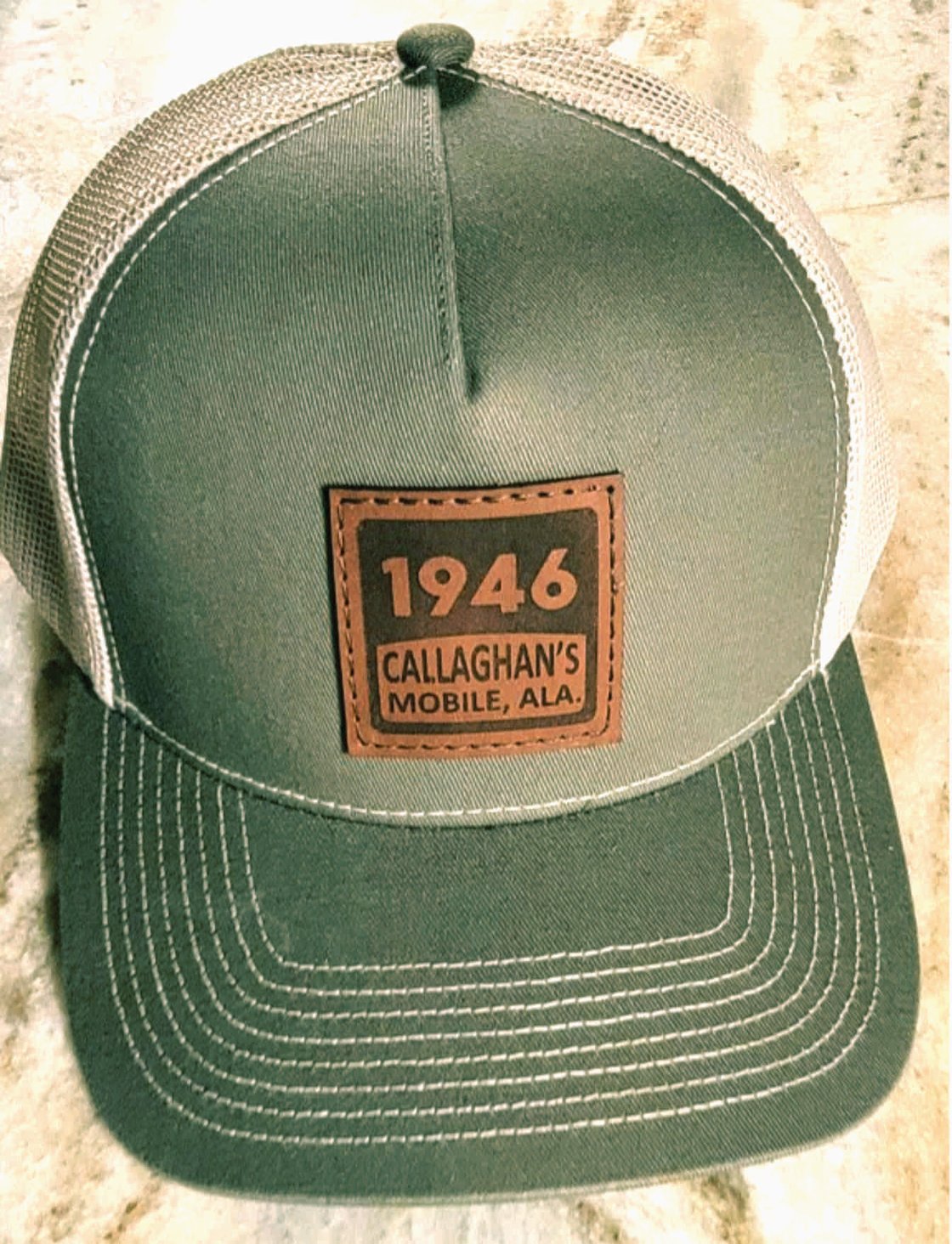 Image of OUTDOOR CAP - LEATHER PATCH TRUCKER