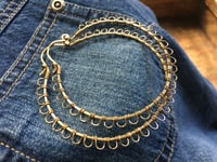 Image 5 of Large Lacey Sunflower Solid Brass Hoops /E