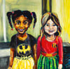 Batgirl and Robin, painting