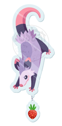 Acrylic Opossum Dangle Keychain 