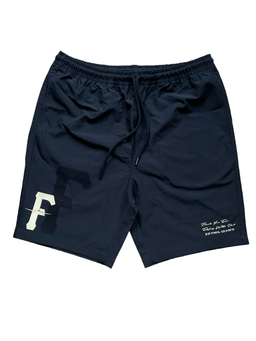 Image of FlyTimez "Coordinates" Shortz w/ Water Activated Shadow Print (Black)