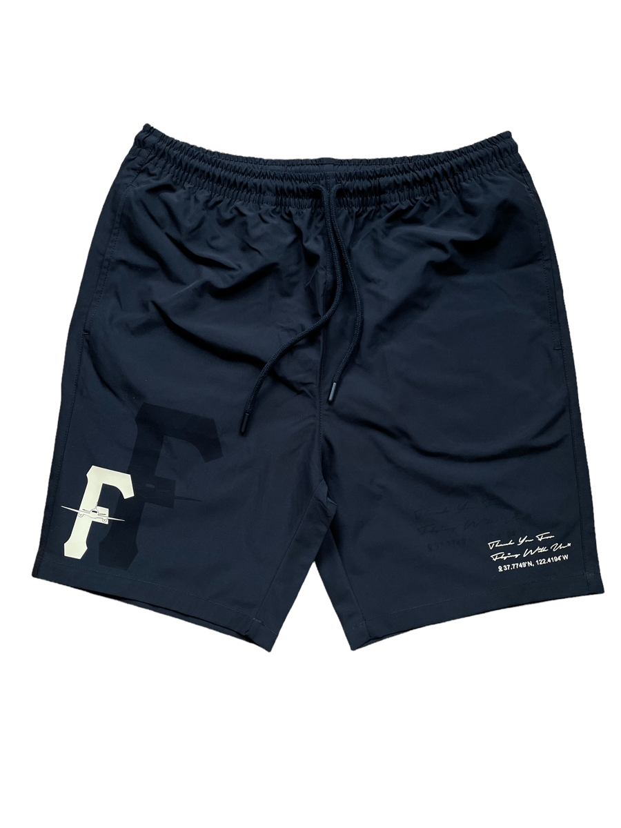 Image of FlyTimez "Coordinates" Shorts w/ Water Activated Shadow Print (Black)