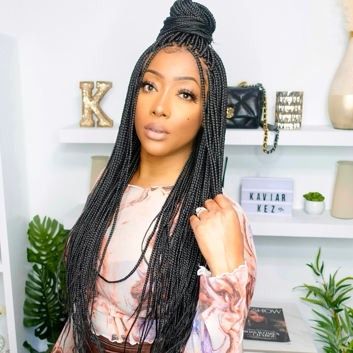 Braided synthetic/ Human hair Kaviar Kez