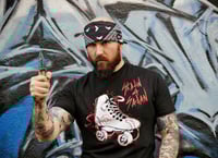 Image 3 of Skatin 4 Satan T-shirt pentagram roller skate