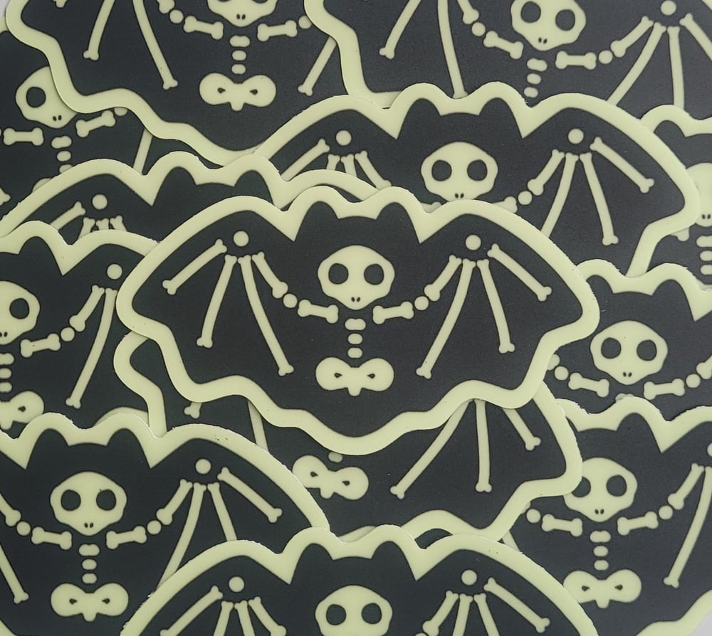 Image of SKELEBAT Glow in the Dark Large Vinyl Stickers 