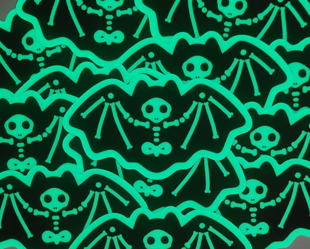 Image of SKELEBAT Glow in the Dark Large Vinyl Stickers 