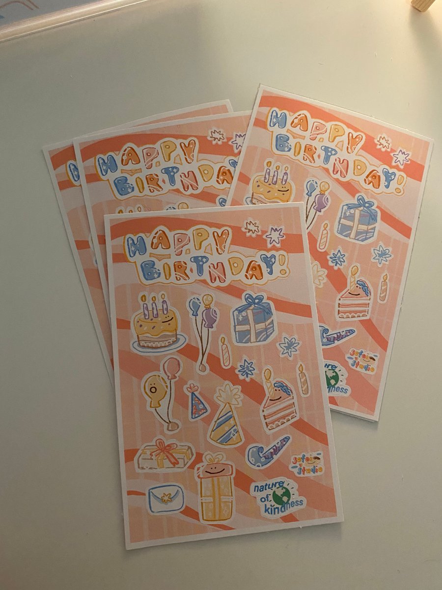 Image of birthday sticker sheet