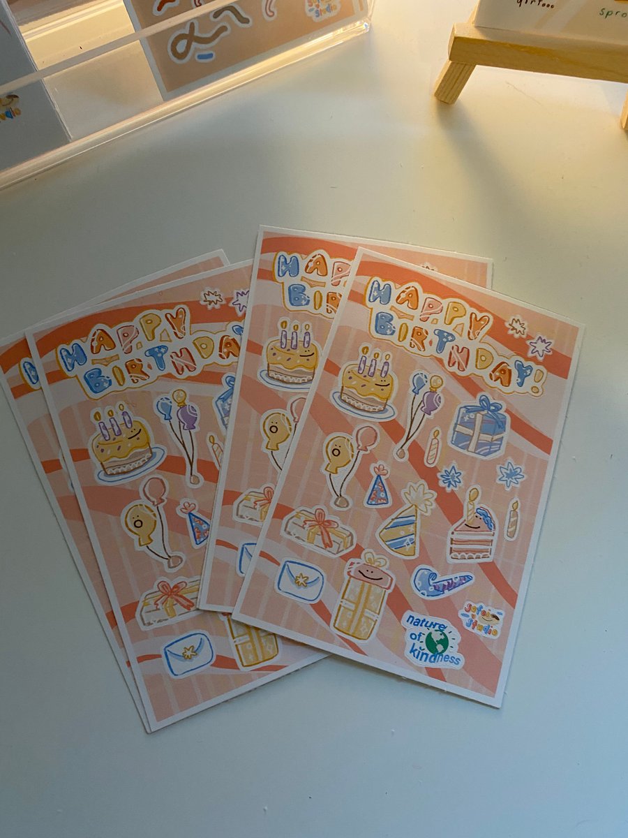 Image of birthday sticker sheet