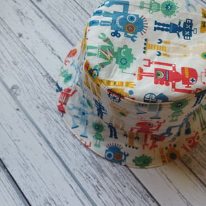 Image of Reversible Bucket Hat- Robots and Dinos