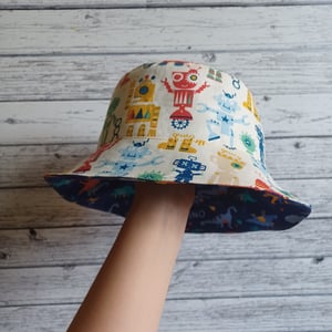 Image of Reversible Bucket Hat- Robots and Dinos