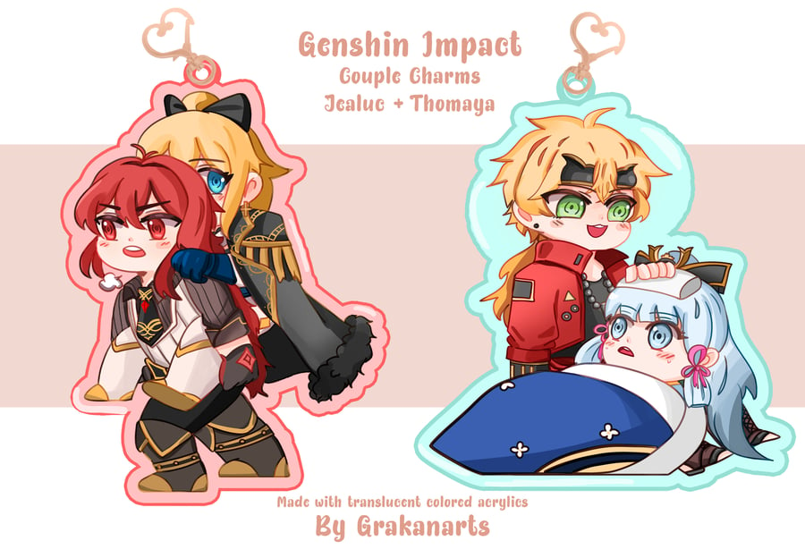 Image of Genshin Impact Couple Acrylic Charms