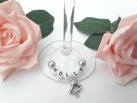 Image 1 of Personalised Hairdresser Wine Glass Charm,Personalised Hairdresser Gift