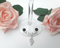 Image 1 of Personalised musical note glass charm,Music glass charm gift,Musical wine glass 