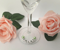 Image 1 of Personalised wine glass charm, Personalised wine glass charm, Wine glass charm gift
