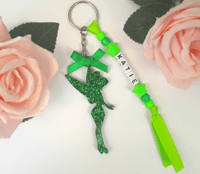 Image 1 of Tinkerbell Personalised Keyring/keychain, Tinkerball lunchbag charm,Tinkerbell schoolbag charm
