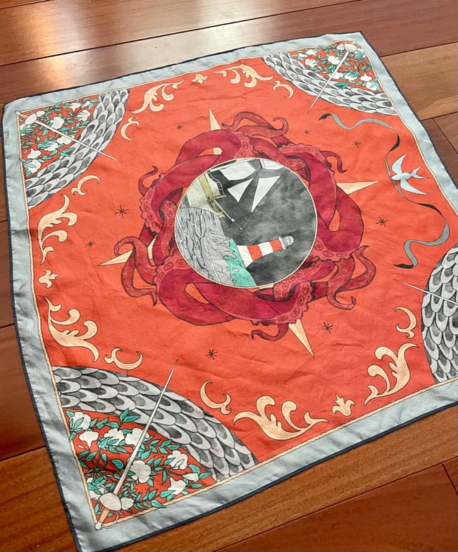 [ OFMD ] Red Silk Scarf