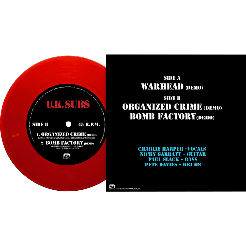 U.K. Subs - Warhead - Limited edition 7" single - Blue or Red vinyl