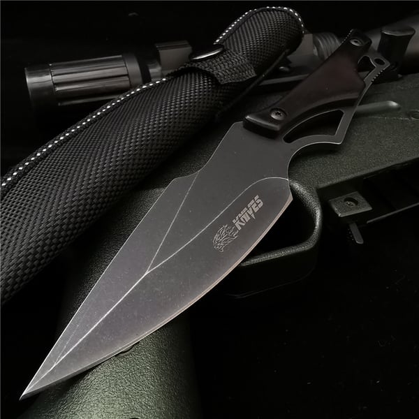 Image of Outdoor Survival and Hunting Straight Blade Knife Plus Holster
