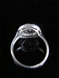 Image 3 of Edwardian style 1940s 18ct white gold diamond halo target cluster ring 1.15ct
