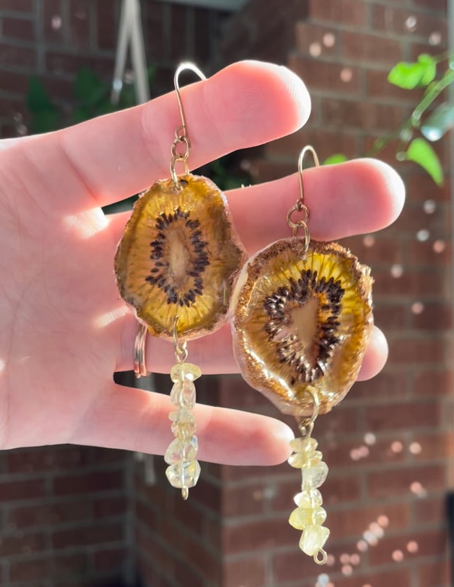 JUICY kiwi and citrine earrings