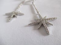 Image 3 of Kate Middleton Duchess of Cambridge Inspired Replikate Star Snowflake Long Drop Party Earrings 