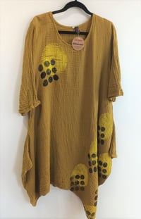Image 3 of mustard block printed dress