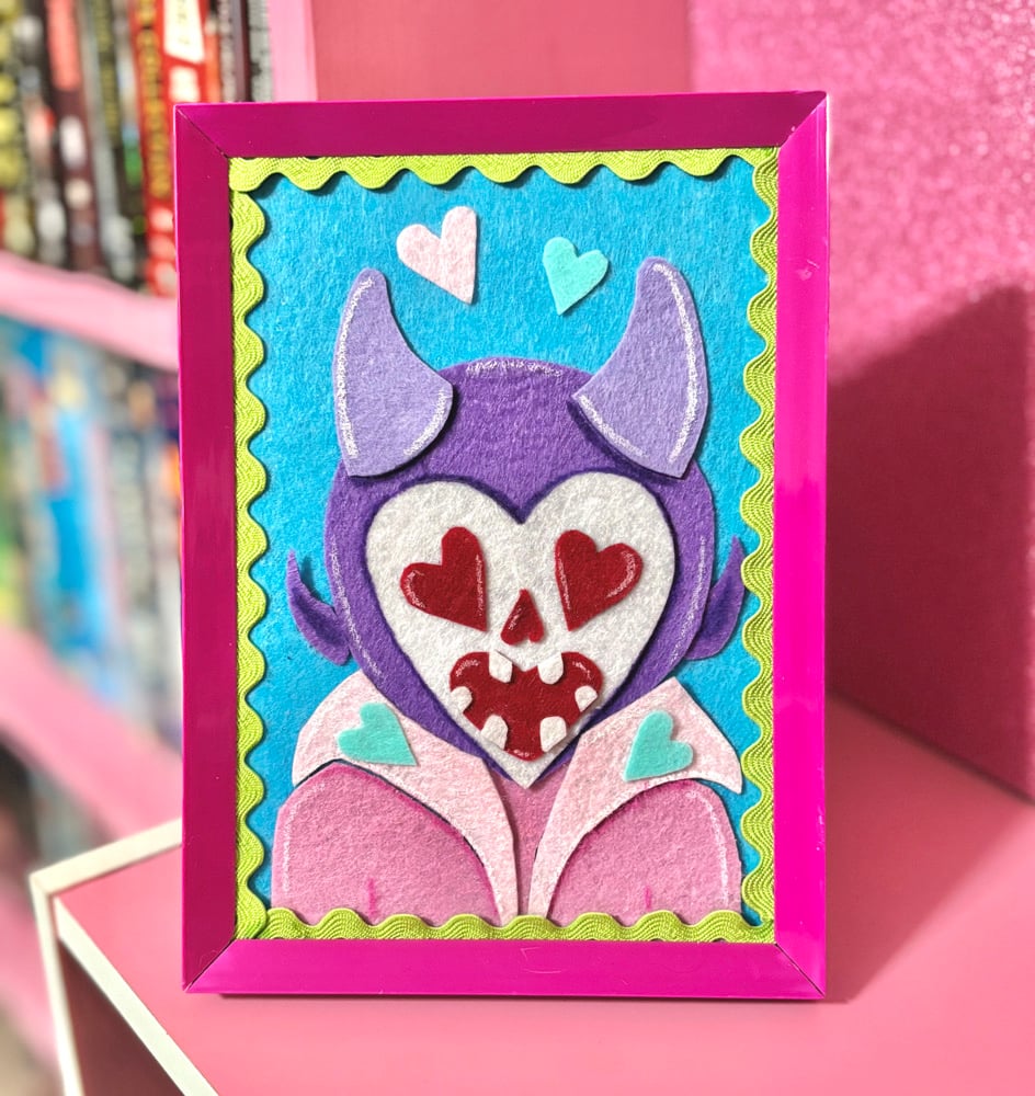 Image of “Skele-Devil” Felt Art Piece