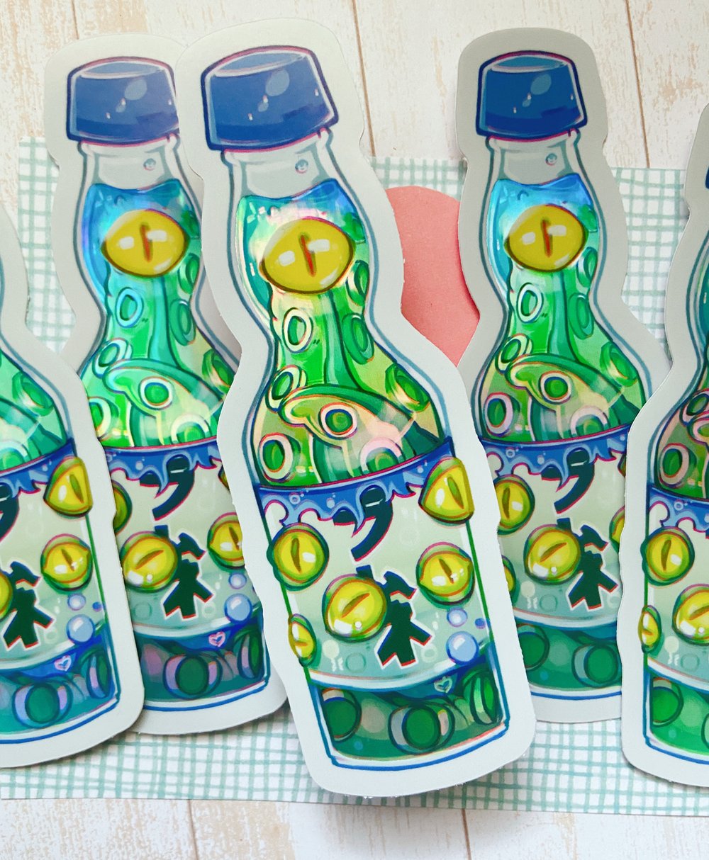 Holographic Tentacle Ramune Sticker