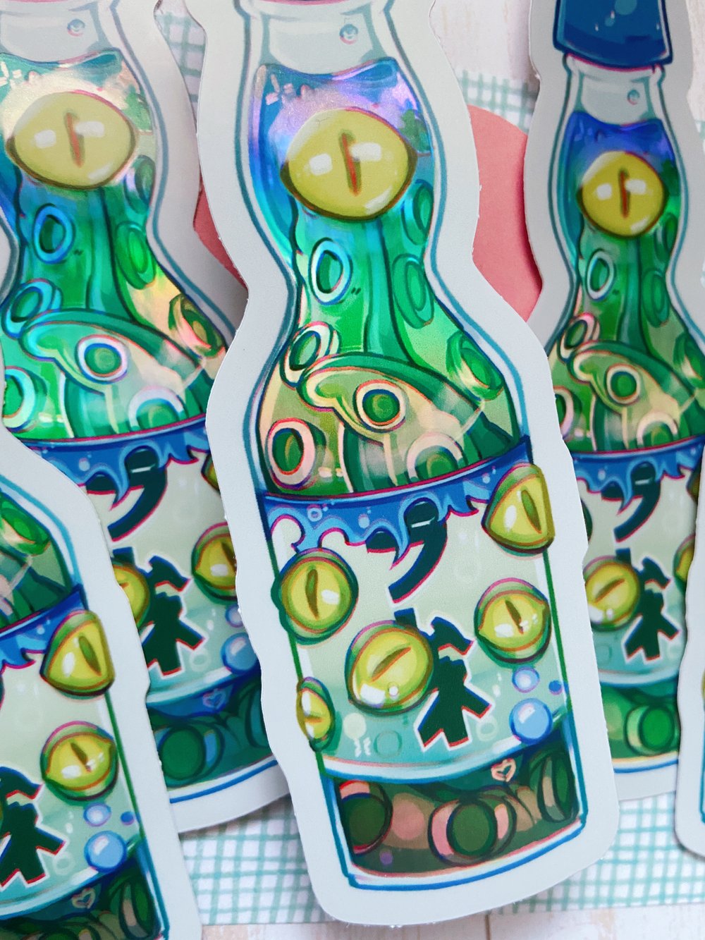 Holographic Tentacle Ramune Sticker