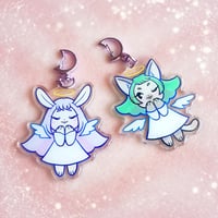 Bunny and Kitty Angel charms