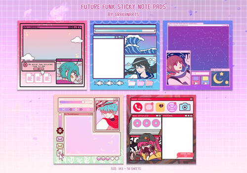 Image of Future Funk Sticky Note Pads