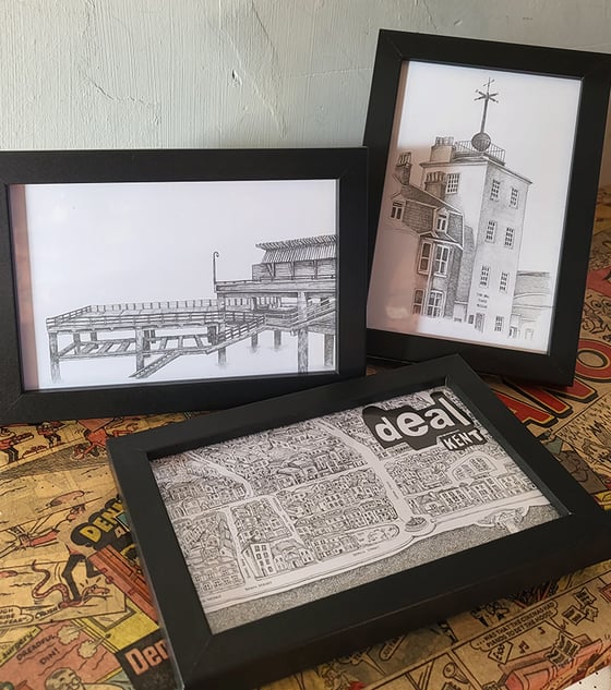 Image of Set of three 6x4 framed Deal Prints