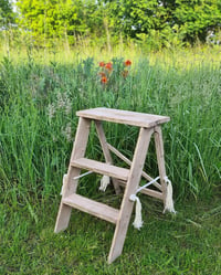 Image 1 of Wooden ladder  vintage  coffee and milk   H-60cm  n-2