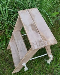 Image 2 of Wooden ladder  vintage  coffee and milk   H-60cm  n-2