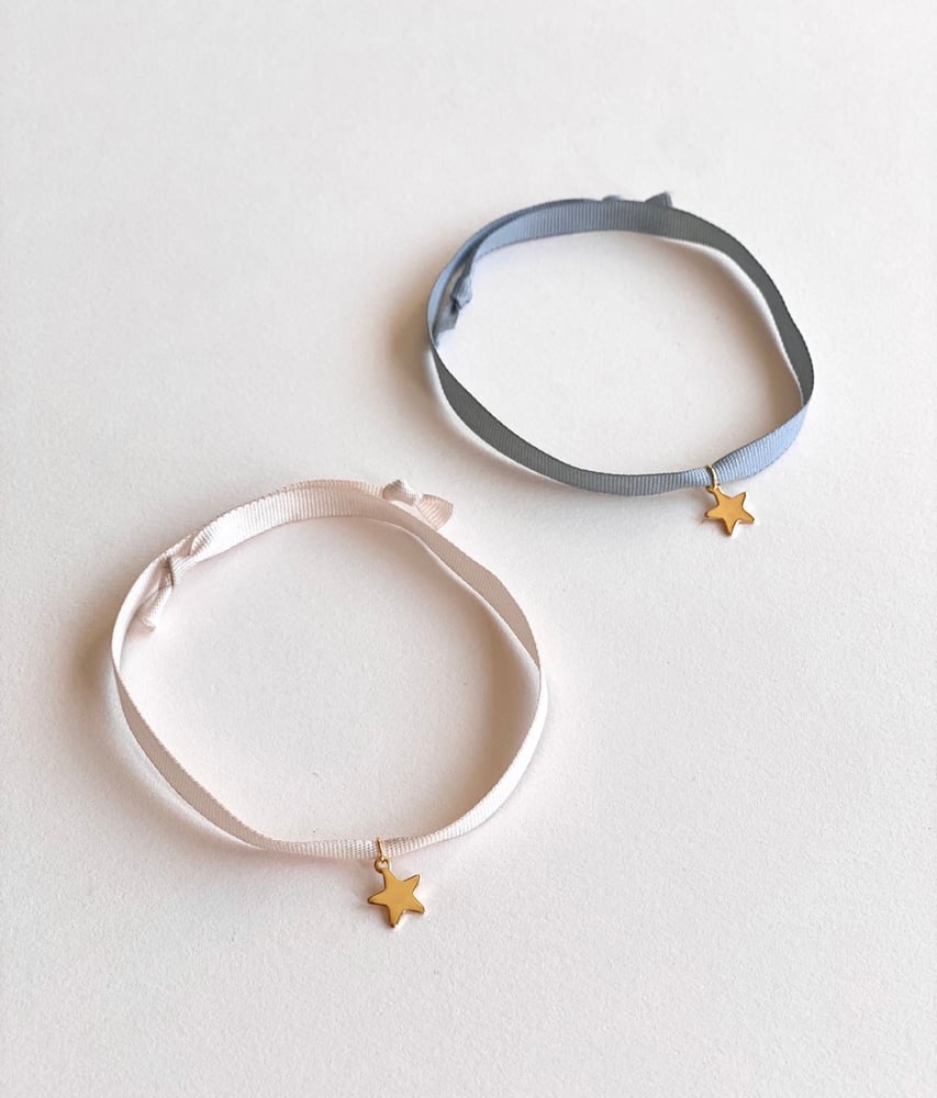 Image of Affichette Merci rose + bracelet étoile - Cadeau maîtresse et atsem 