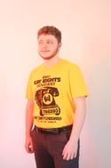 IRISH GAY RIGHTS MOVEMENT T-Shirt (Mustard yellow, black print)