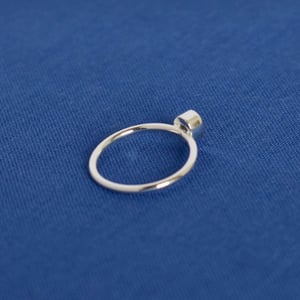 Image of Colombia Emerald oval cut classic silver ring