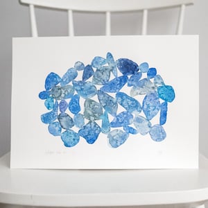 Blue Sea Glass #1, Original Watercolour