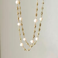Image 2 of TRIPLE BEAD PEARL NECKLACE