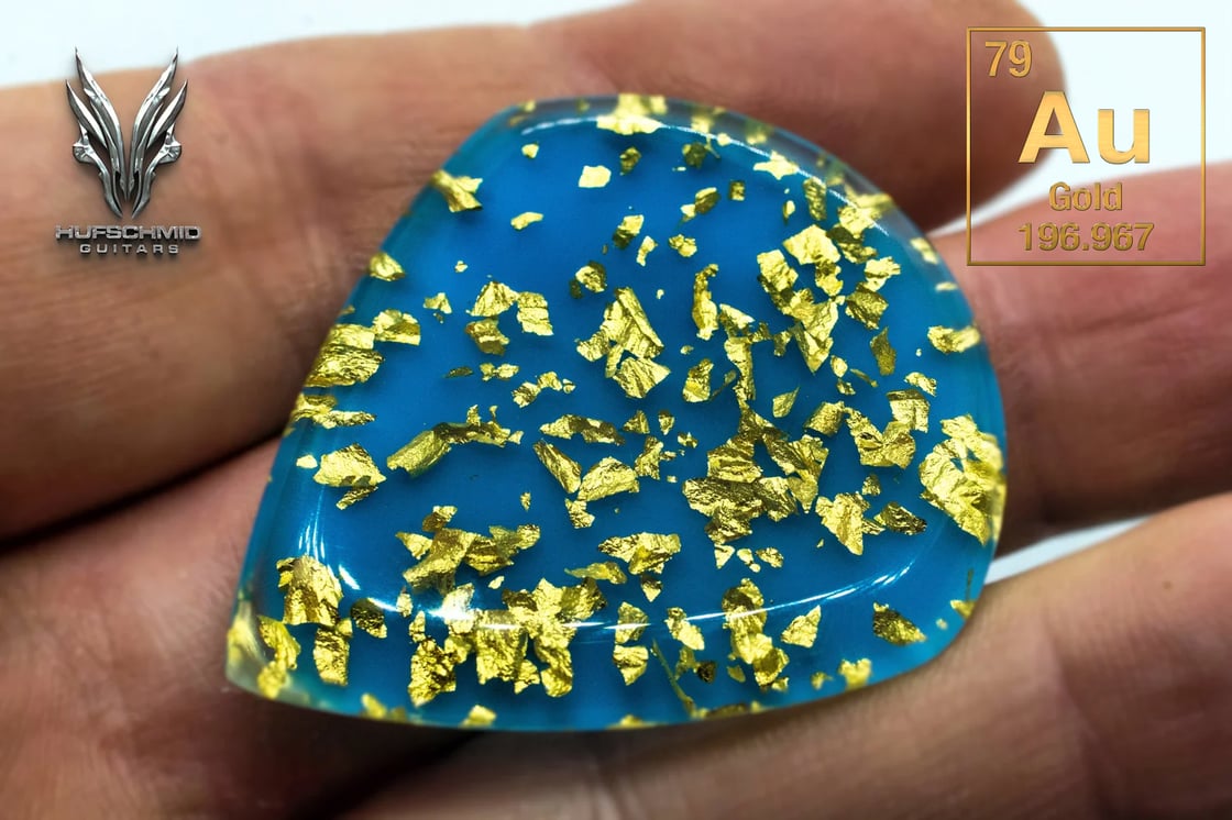 Image of 6mm 'Real Gold Leaf Flakes' plectrum 