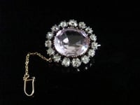 Image 1 of LATE GEORGIAN EARLY VICTORIAN 18CT AMETHYST DIAMOND CLUSTER BROOCH