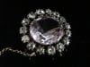 LATE GEORGIAN EARLY VICTORIAN 18CT AMETHYST DIAMOND CLUSTER BROOCH
