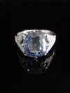 Fine Edwardian 18ct white gold platinum Natural cushion cut Ceylon Sapphire diamond ring