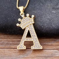 Initial crown  Necklace 
