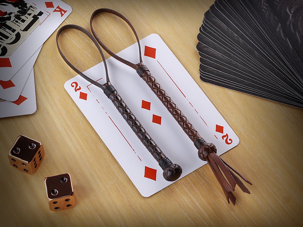 2" Loop - Braided Leather Lanyard with Tails