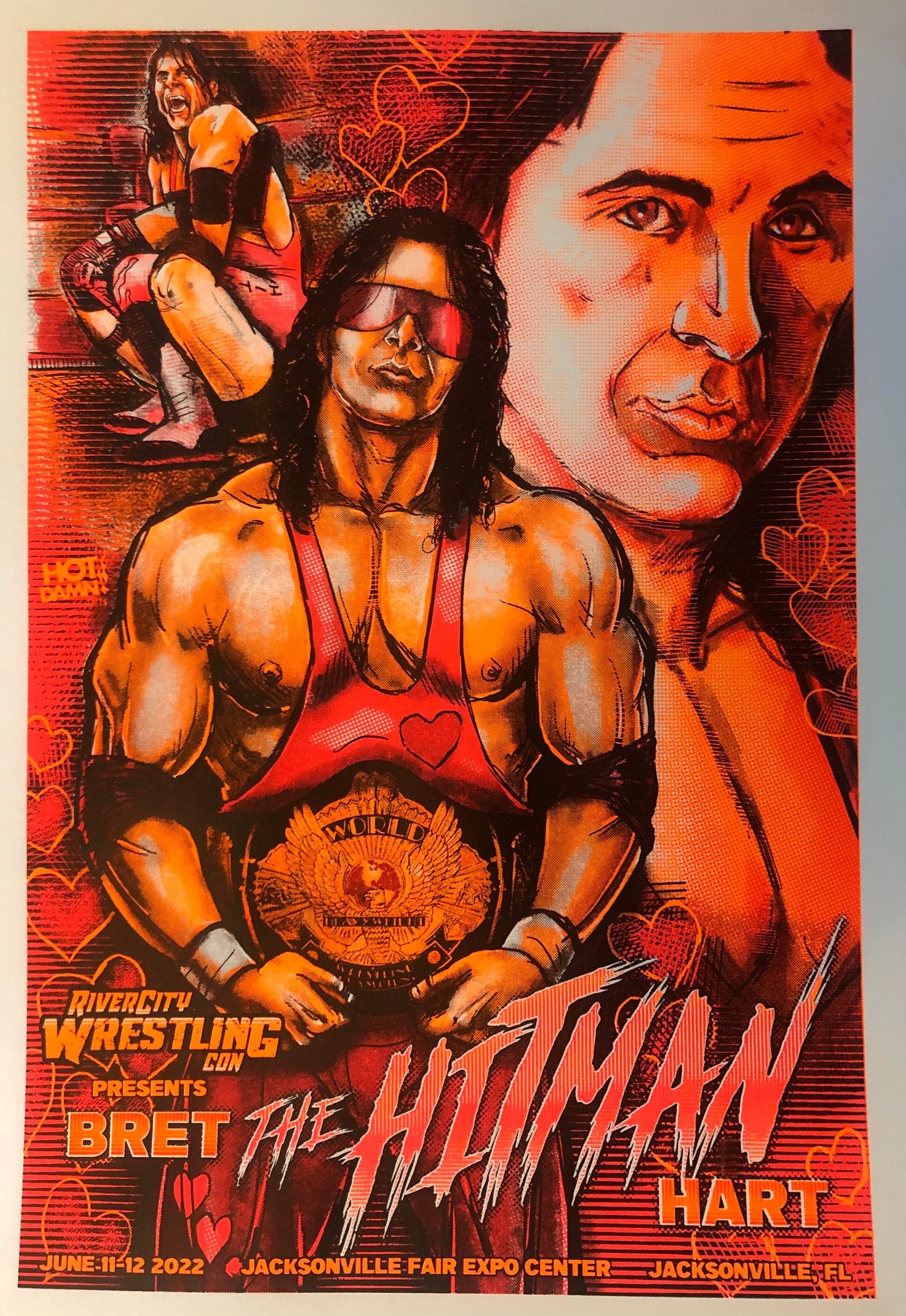 BRET THE HITMAN HART RCWC EXCLUSIVE ART PRINT