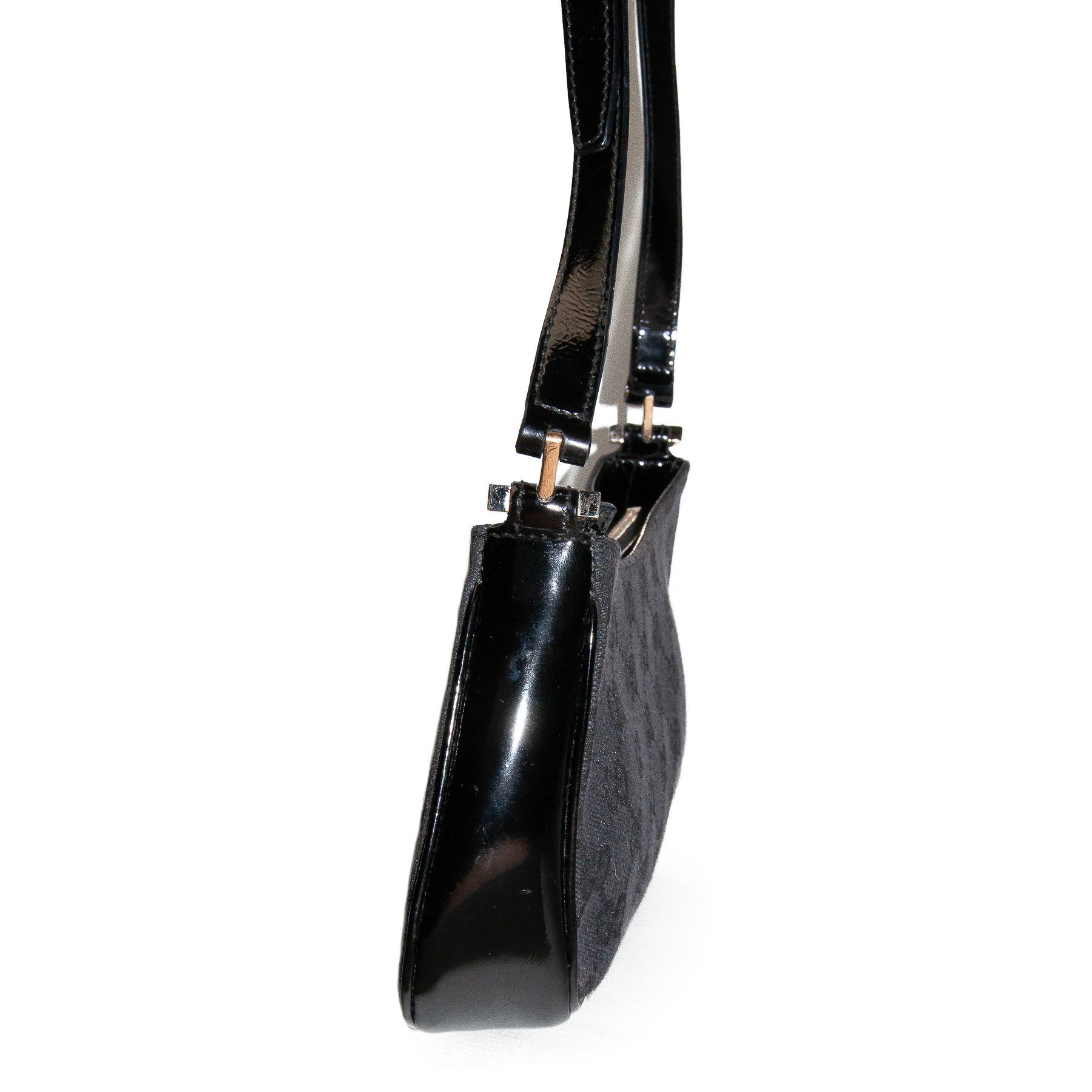 Image of Gucci by Tom Ford Black Monogram Shoulder Bag