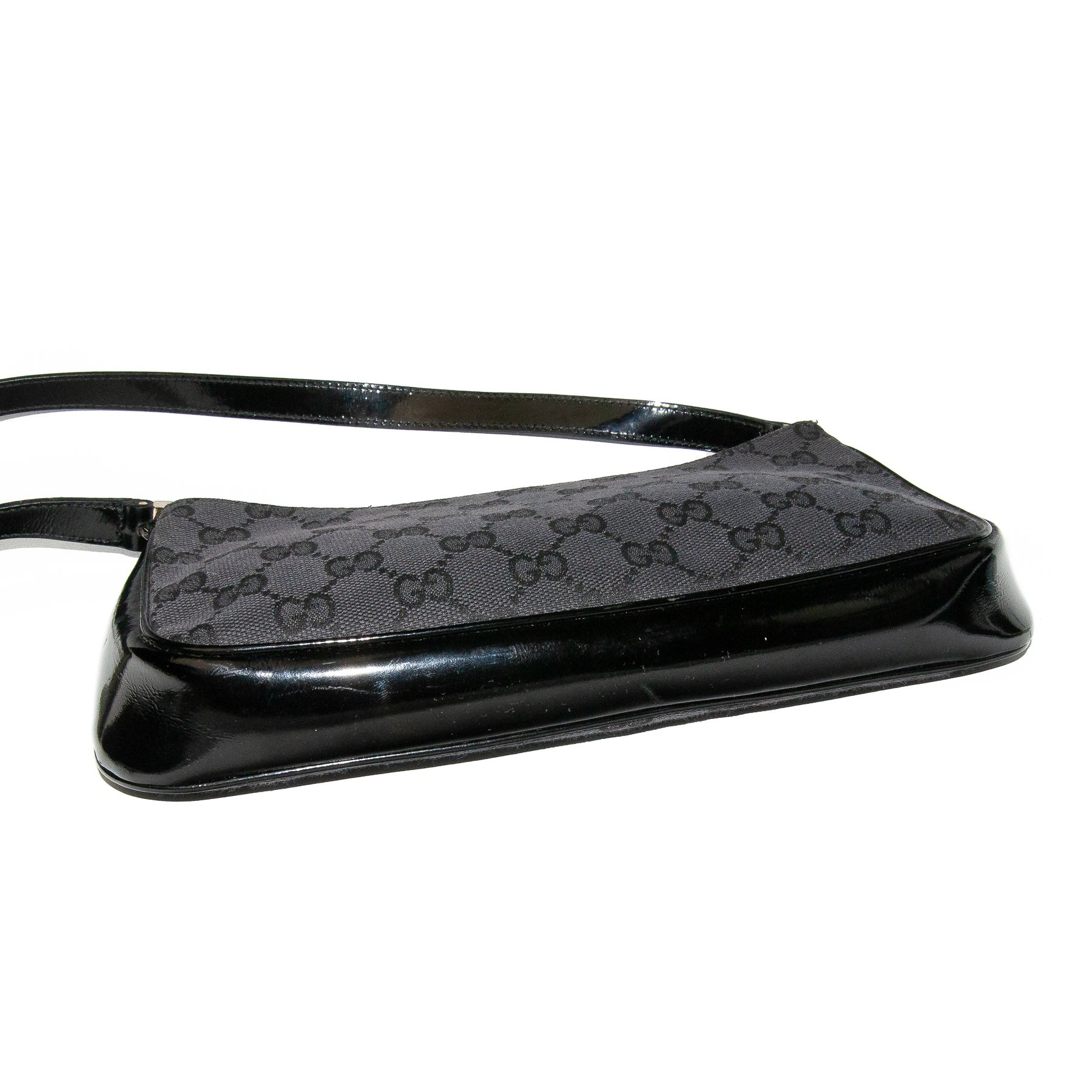 Image of Gucci by Tom Ford Black Monogram Shoulder Bag